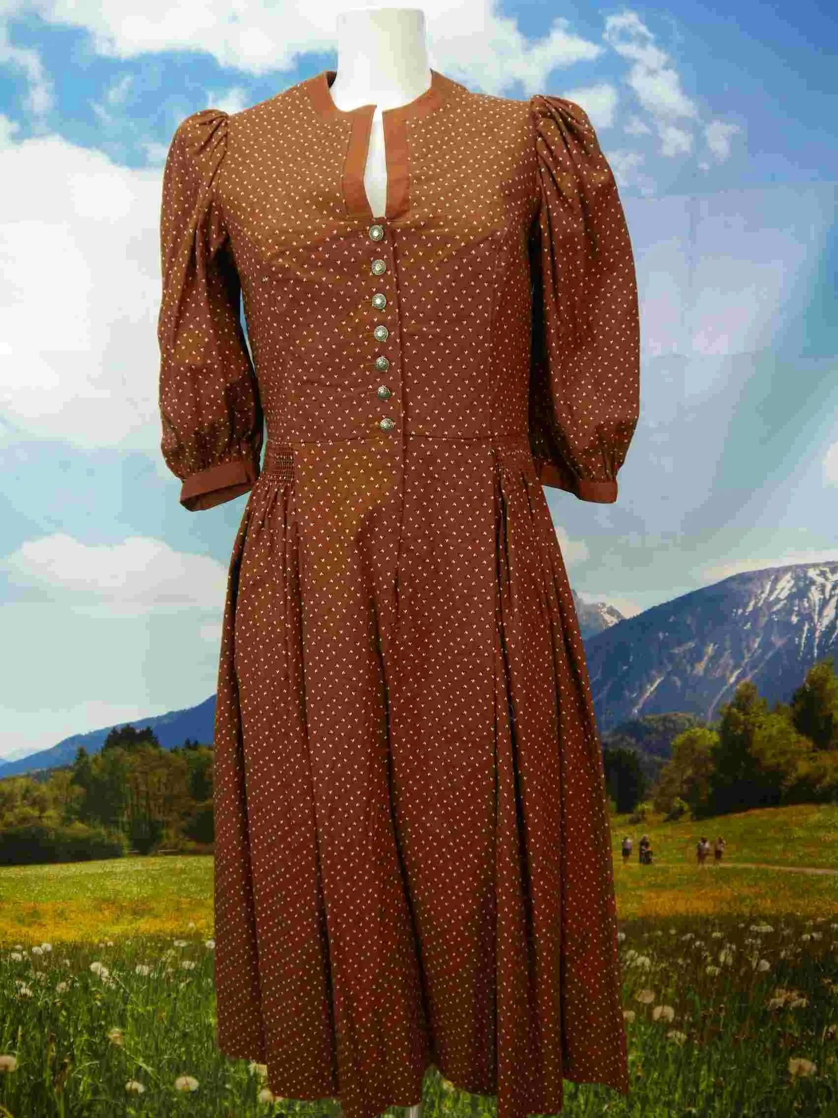 Alpenland C&A neuwertig braun sagenhaftes Dirndl mit Schürze Gr.42