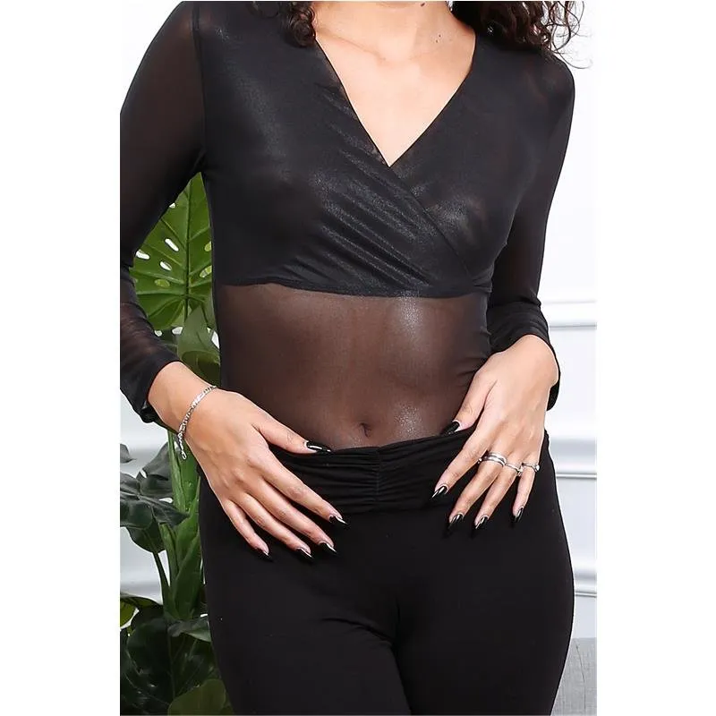 Bauchfreies Damen Träger Bustier-Top mit Strasssteinen Schwarz