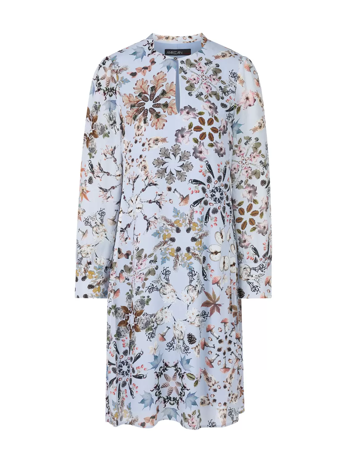 Bedrucktes Kleid aus Viskose-Crêpe