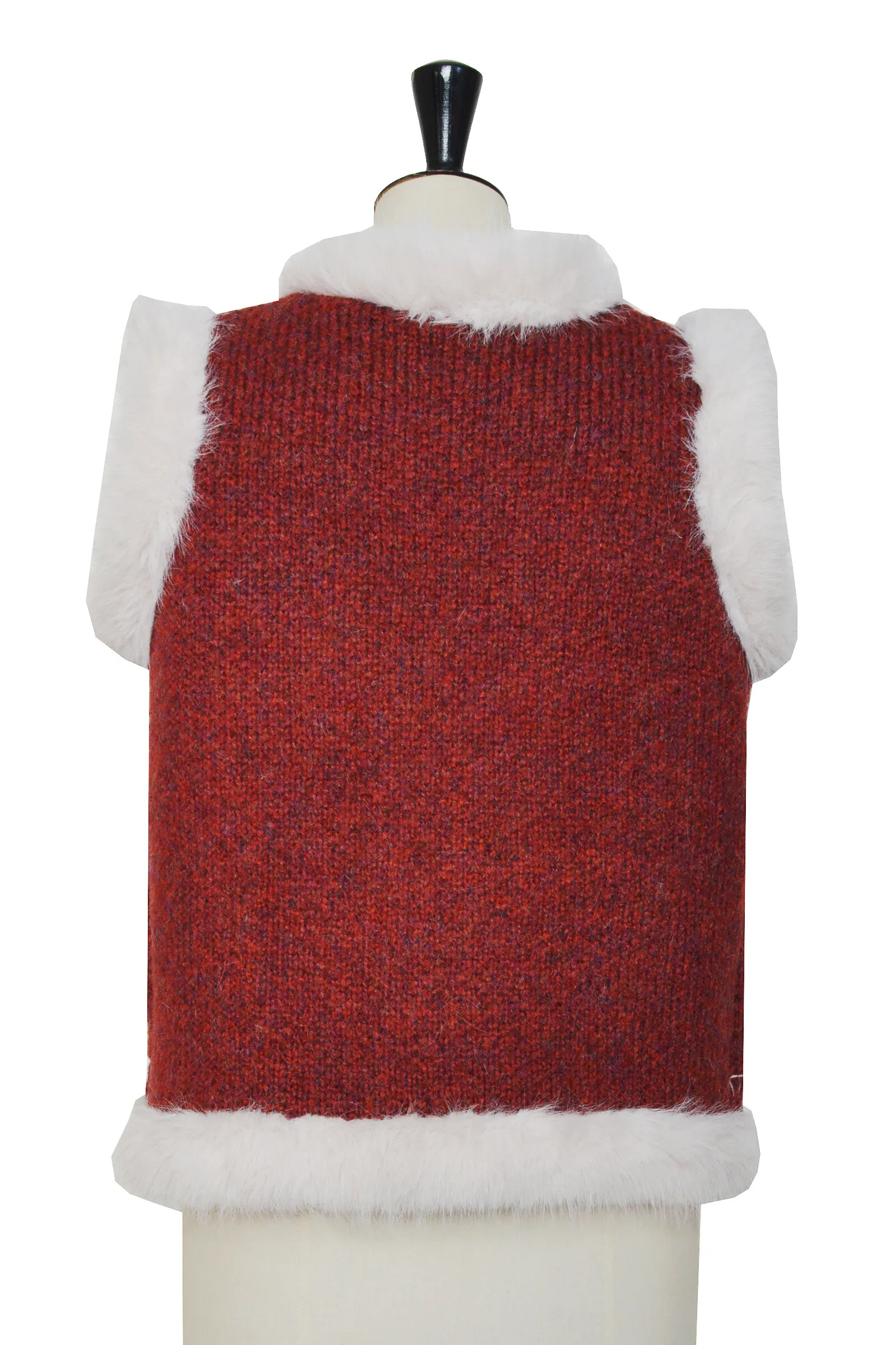 Bestickte Strickweste mit Fell