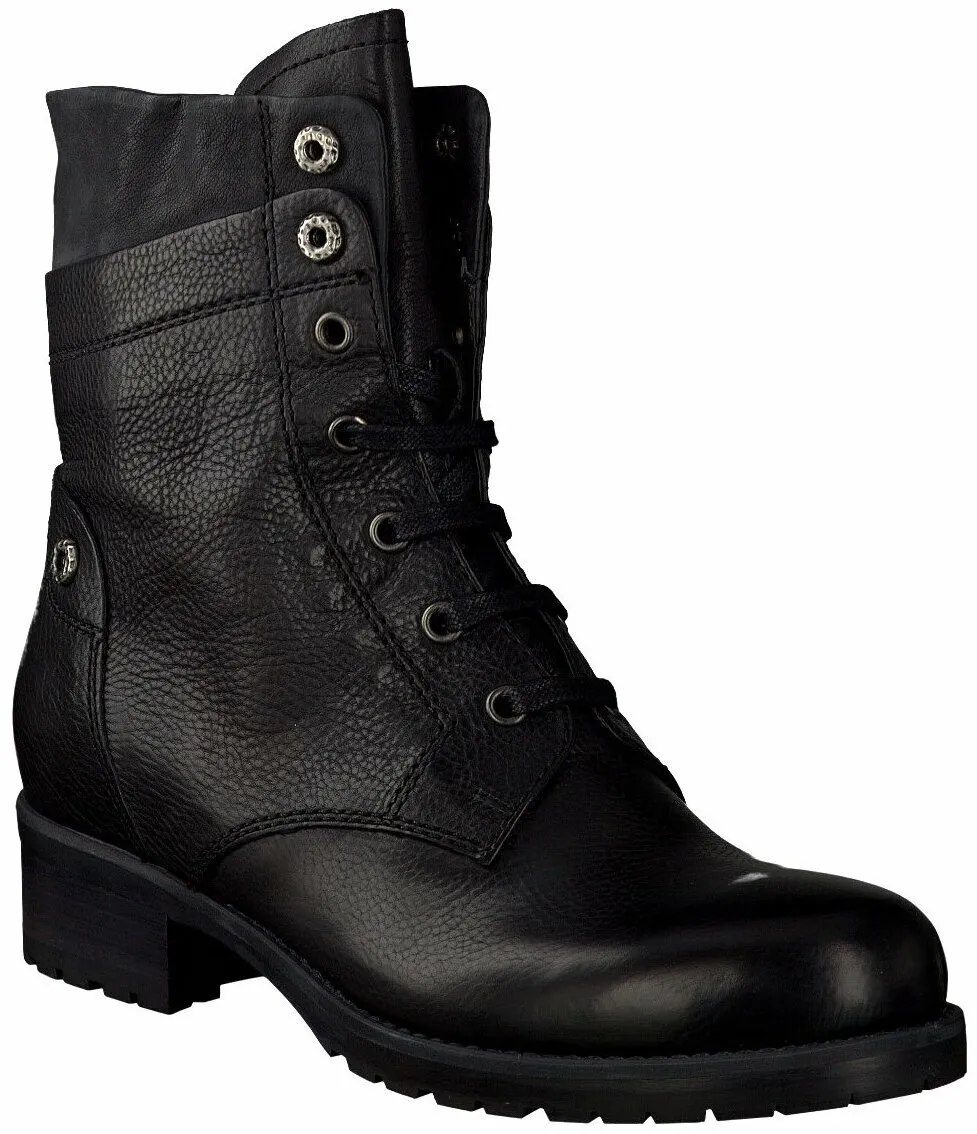 Damen-Boots zum Schnüren aus Leder 102001424997 (Schwarz)