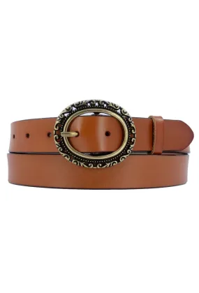 Damengürtel mit Schnalle im Westernstil, Breite 35 mm