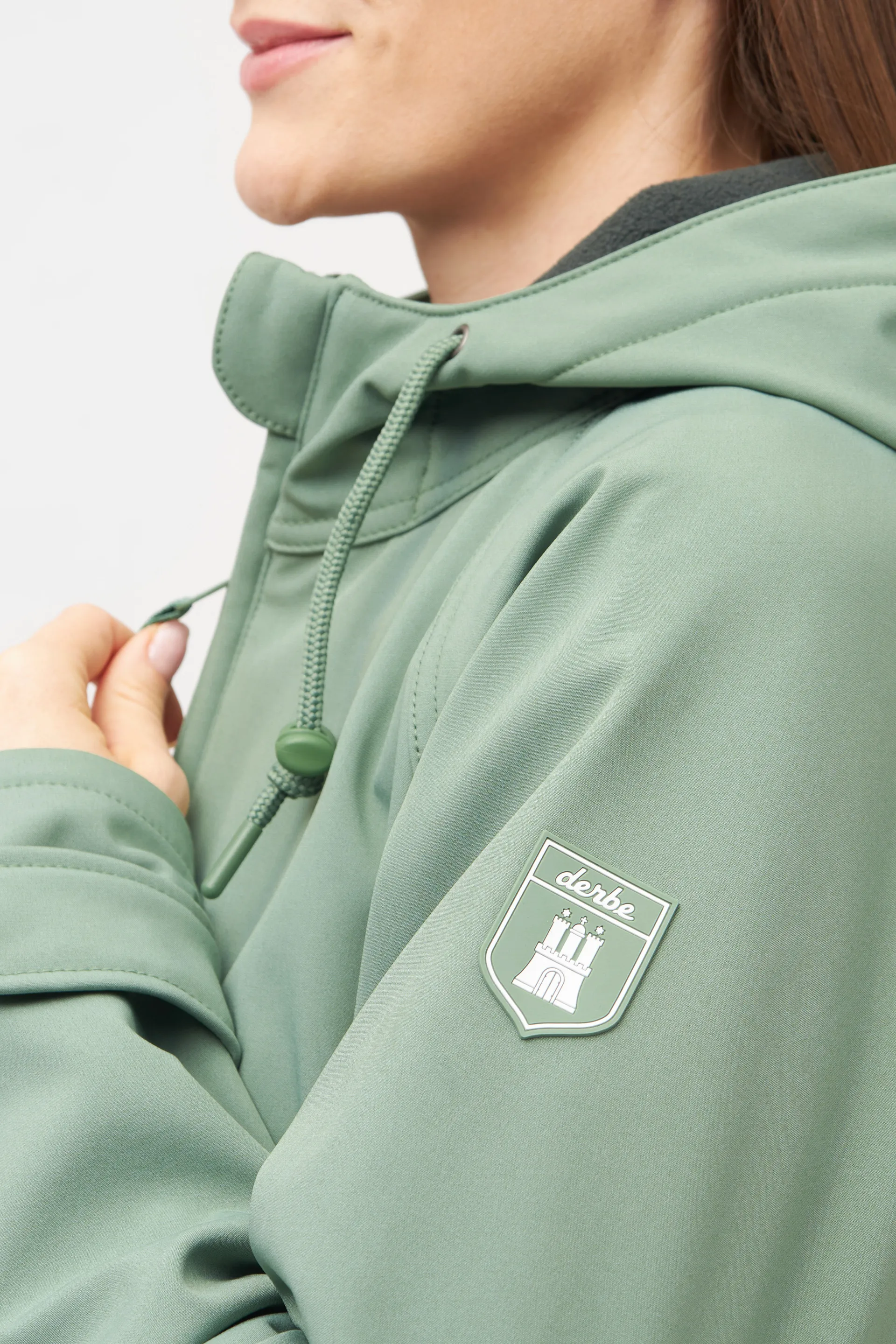 Derbe Softshelljacke Island Friese Damen Hellgrün Nachhaltig