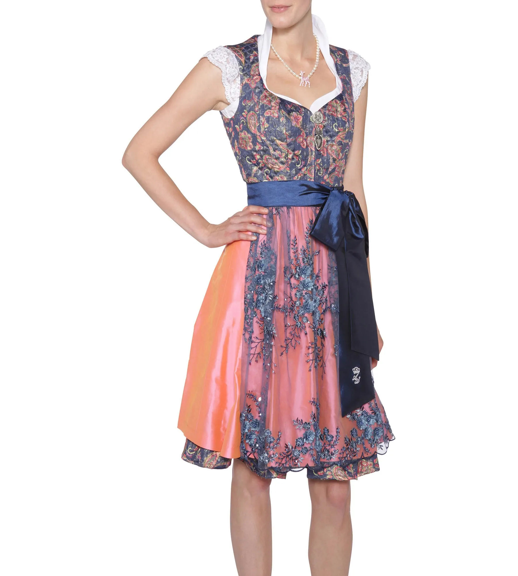 Dirndl in Blau/Pink