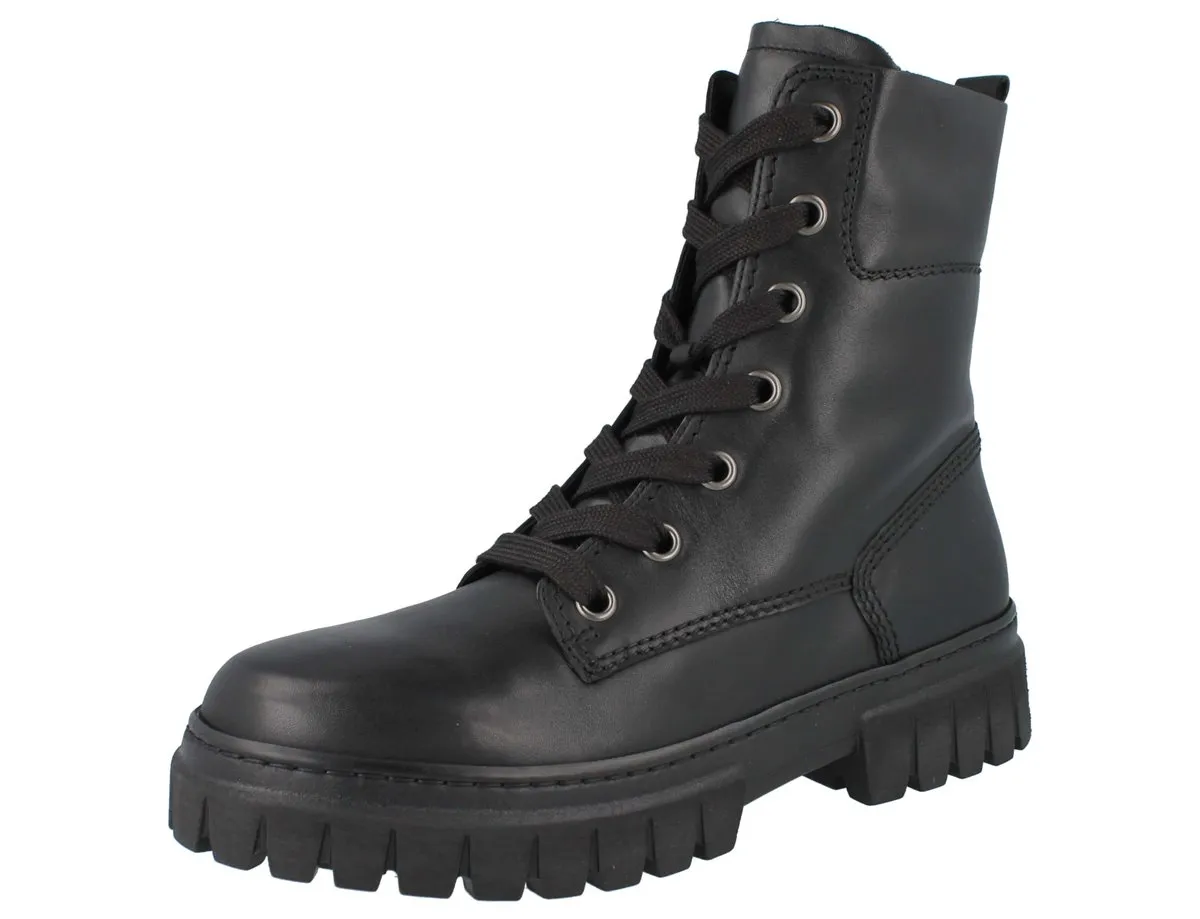 GABOR Comfort Damen Biker Boots schwarz Glattleder