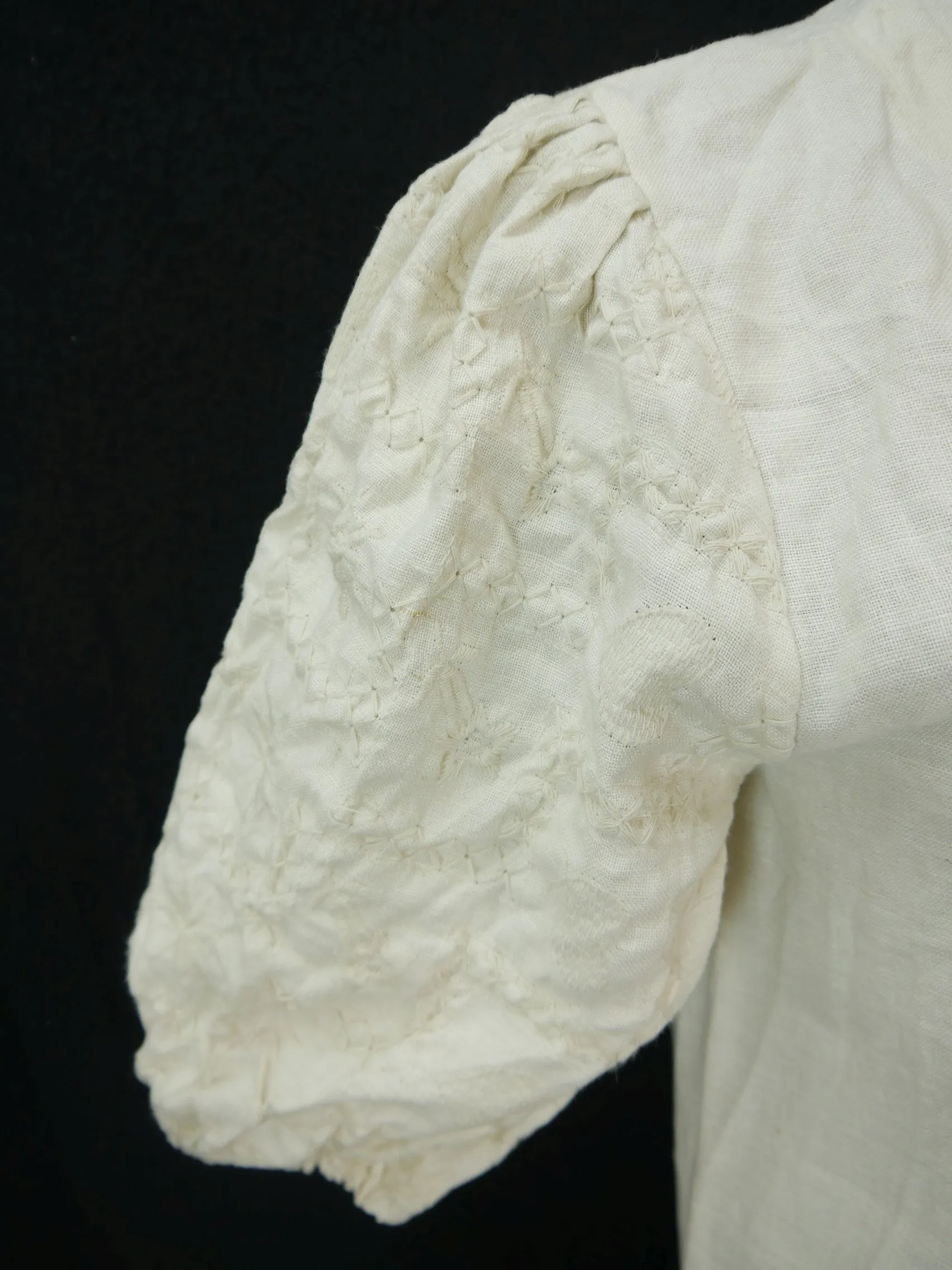 Gr.36 Trachtenbluse creme Bluse Hess Leinen mit Stickerei TB6382