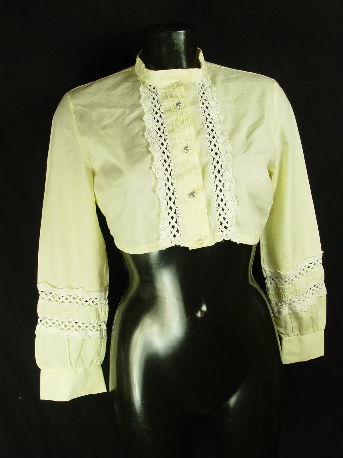 Gr.40 Dirndlbluse mit Stehkragen  Bluse für Dirndl Trachtenbluse B2140