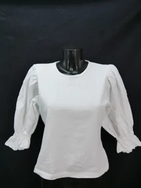 Gr.40 Trachtenbluse weiß Bluse Distler Baumwollmischung mit Stickerei TB6556