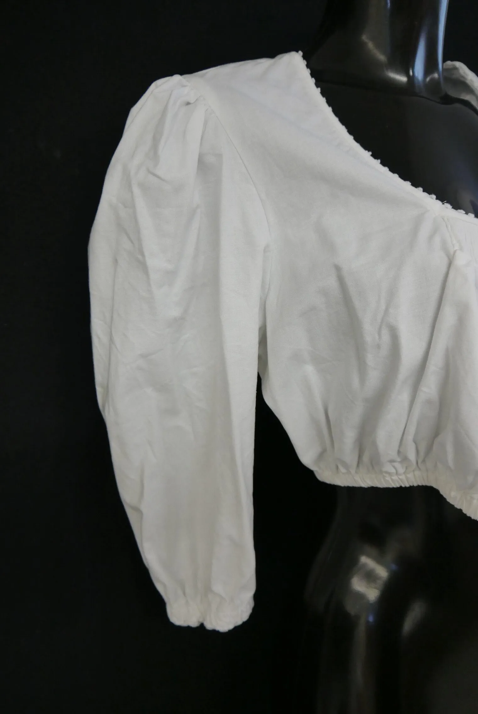 Gr.40 Trachtenbluse weiß Bluse für Dirndl Hess Baumwolle mit Spitze TB9747