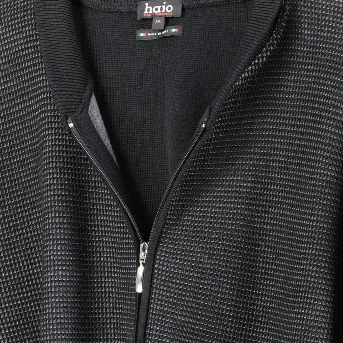 Hajo Strickjacke im Blouson-Stil, schwarz 