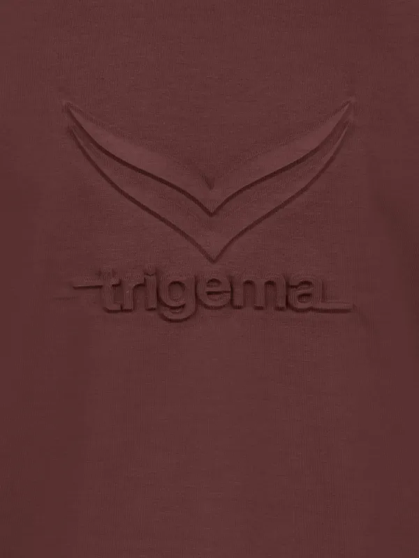 Heavy Oversized T-Shirt mit 3D-Motiv Kastanie