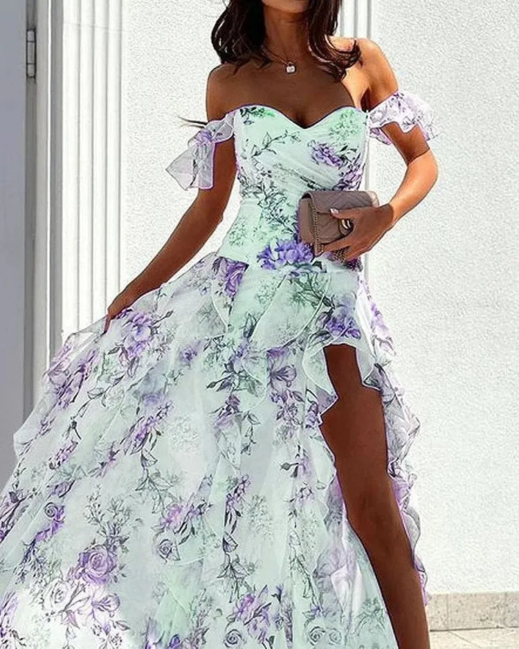 Heidi-Mode | Elegantes Kleid Mit One-Shoulder-Druck