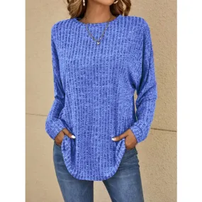 Heidi-Mode | Langärmliges, lockeres T-Shirt Bequemes Damenoberteil