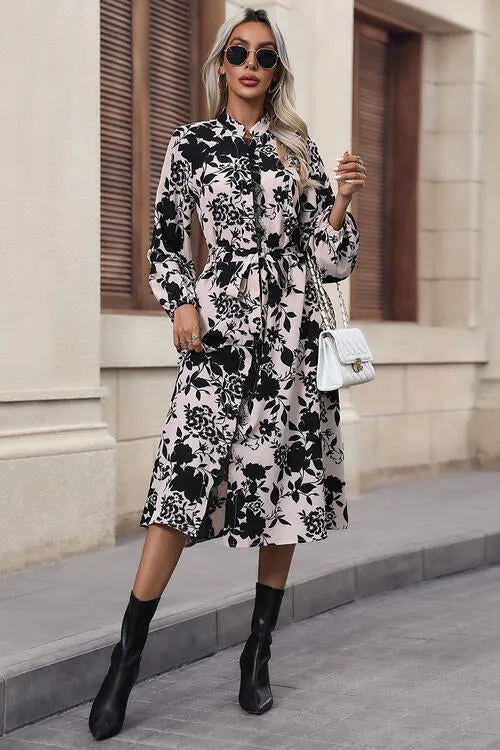 Kleid mit langen Ärmeln und Druck für Damen