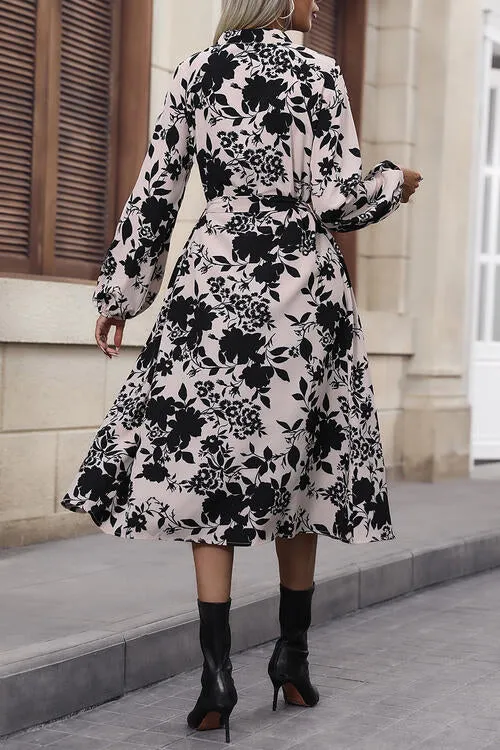 Kleid mit langen Ärmeln und Druck für Damen
