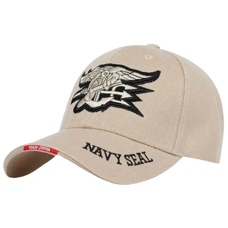 Navy Seal Beige Elite Army Cap | US Navy Seals Logo | Klettverschluss