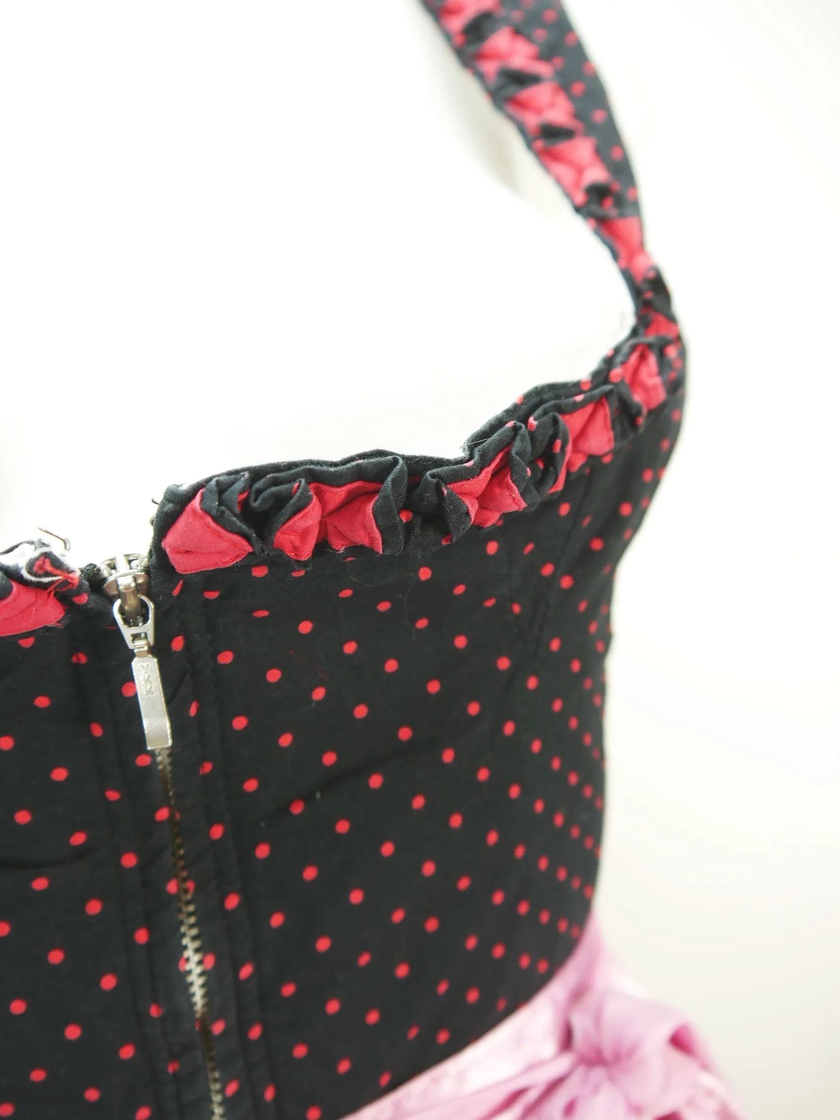Original Steindl schwarz Balkonett mit Froschmaulborte Dirndl mit Schürze Gr.38