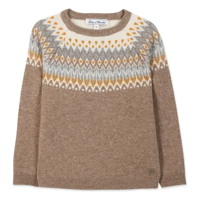 Pullover aus Jacquard-Wolle | Braun