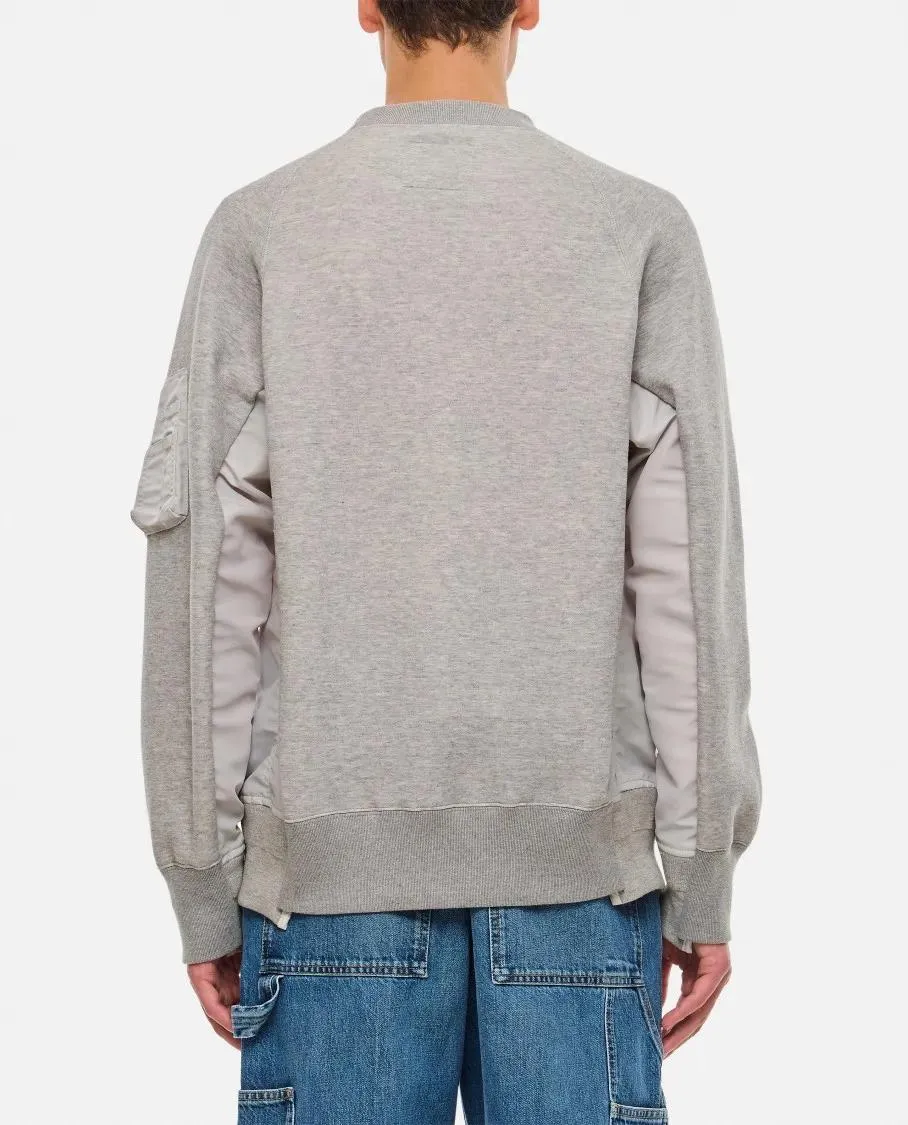   Sacai  Sponge Sweat X Nylon Twill Pullover Grey  Pullover 