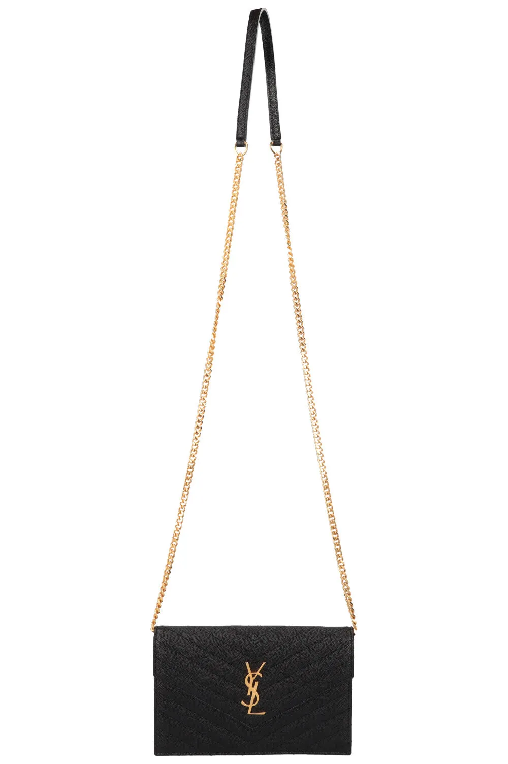 SAINT LAURENT Cassandre WOC Bag Leather Black