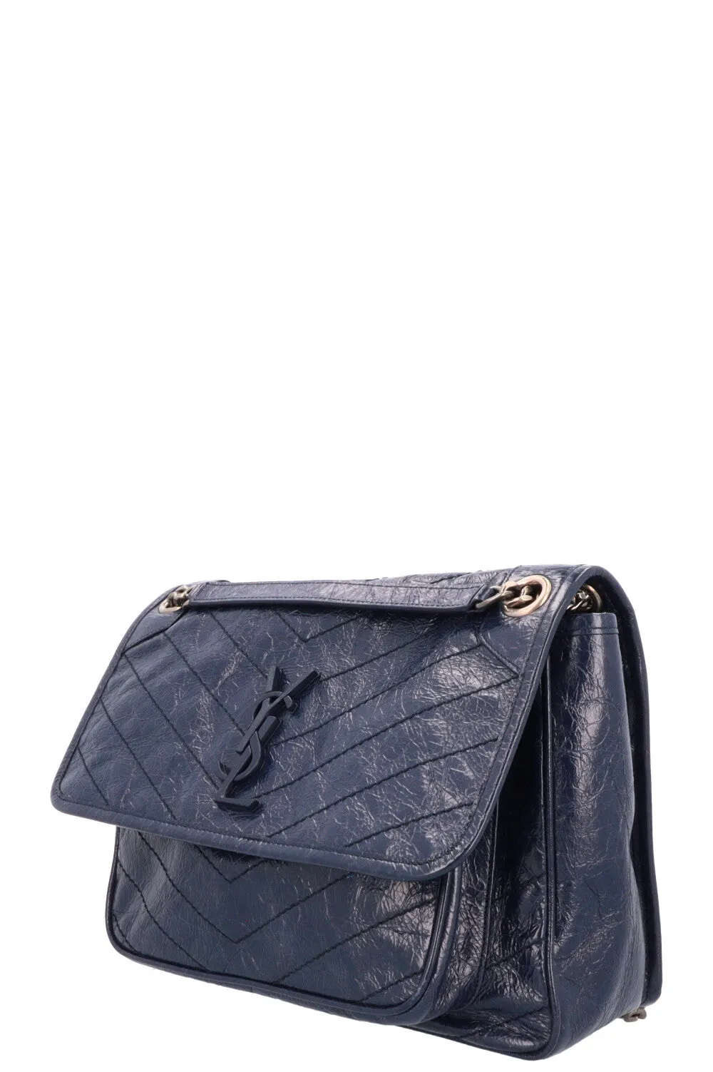 SAINT LAURENT Medium Niki Bag Vintage Leather Navy