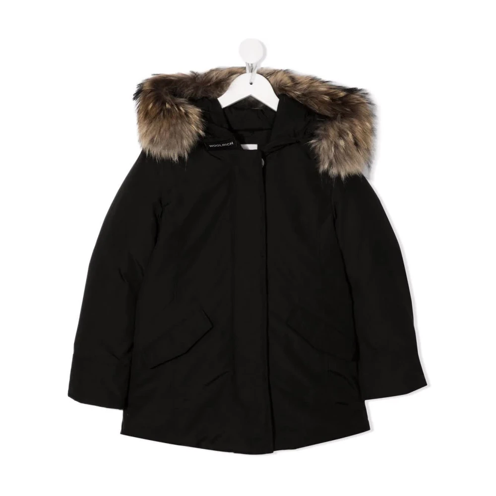 Schwarze Arctic Racoon Parka