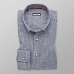 Slip Fit Herrenhemd in Grau mit geometrischem Muster