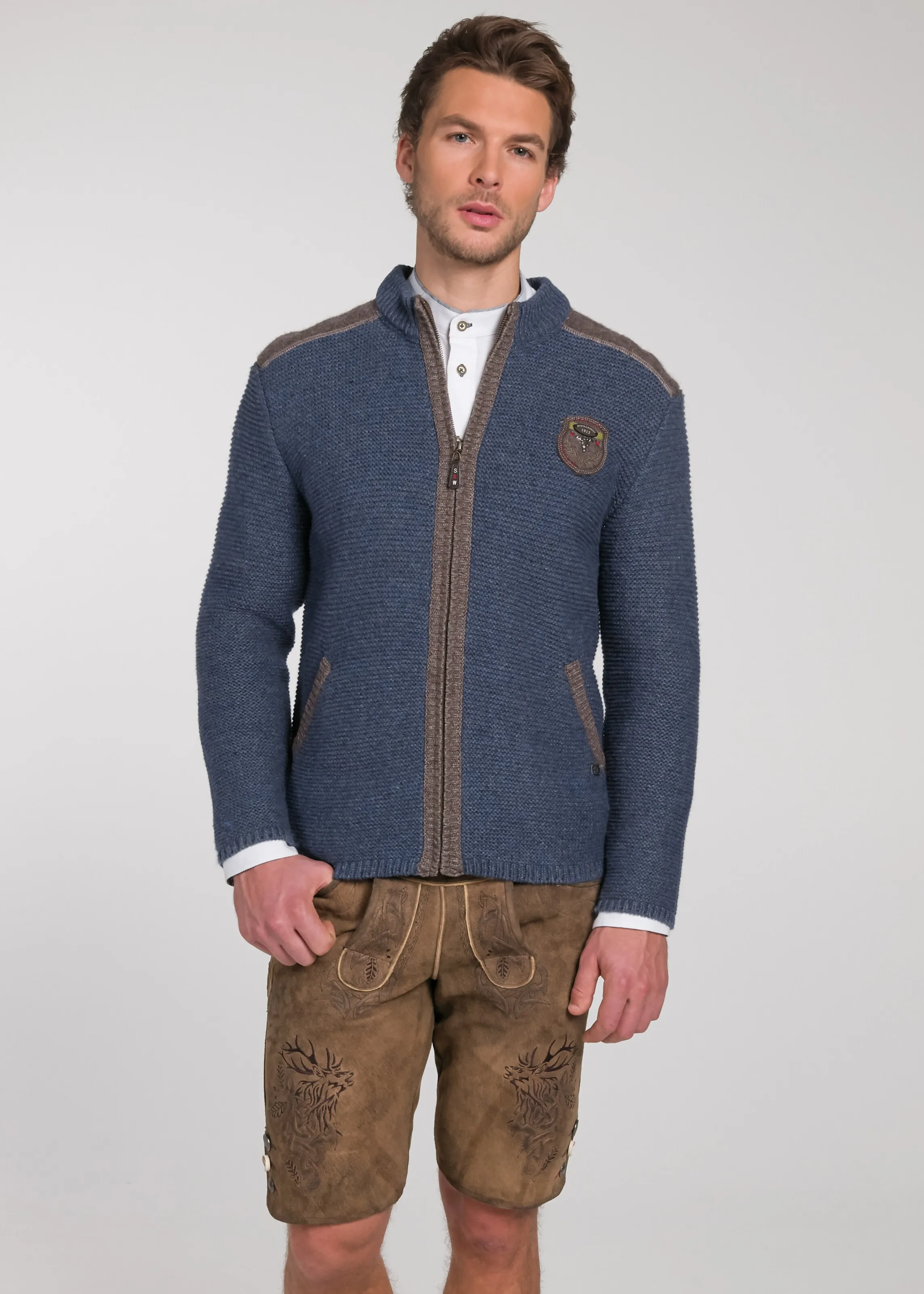 SPIETH & WENSKY Strickjacke 'Dakar' in Taubenblau