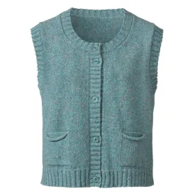 Strickweste aus reinem Bio-Merinowoll-Tweedgarn