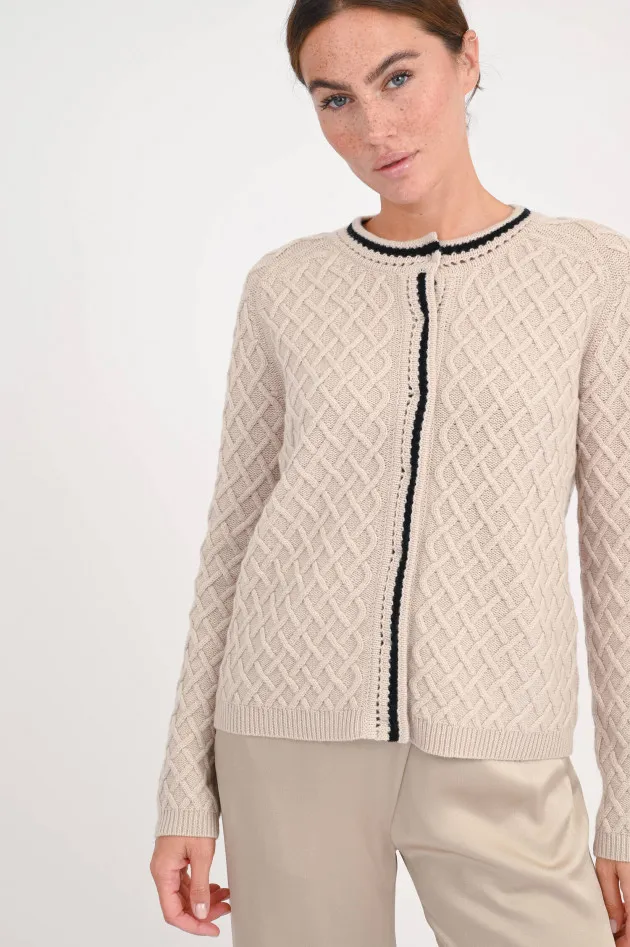 Strickweste BAVIERA in Beige/Schwarz