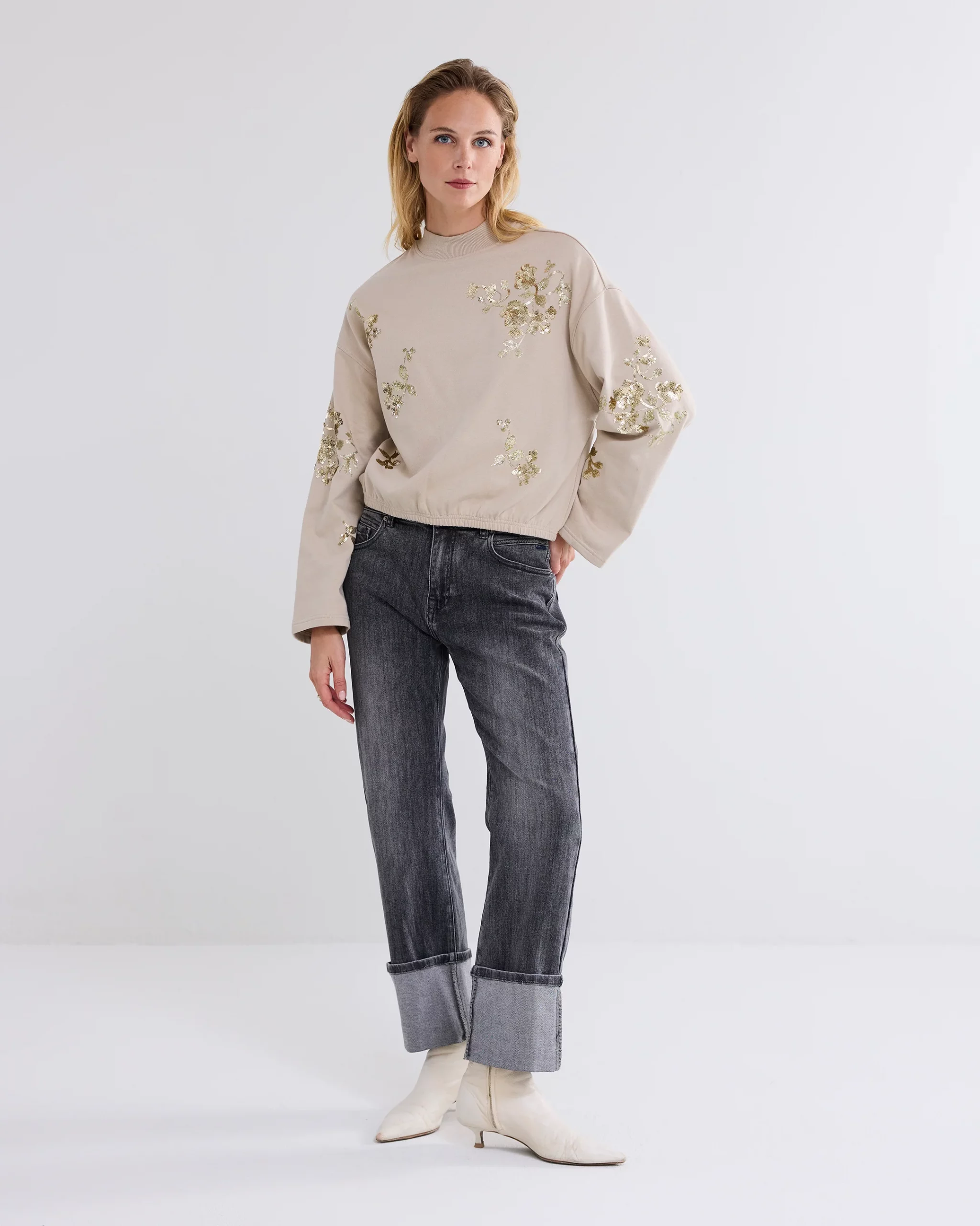 Summum Croped Embellished Sweater 3s5068