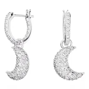   Swarovski  Luna drop earrings, Moon, Rhodium plated White  Ohrhänger 
