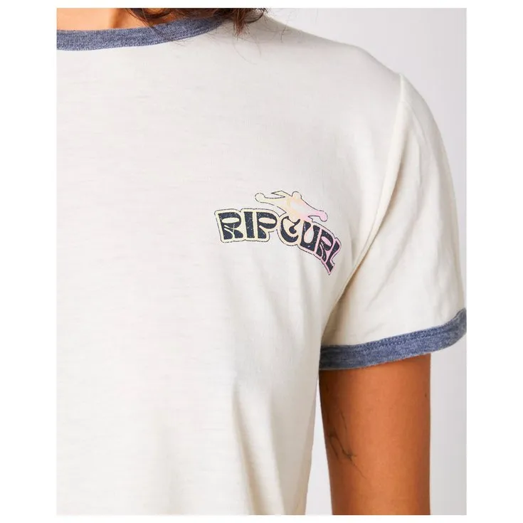 T-Shirt Rip Curl ---Ringer Neon Tee Off White