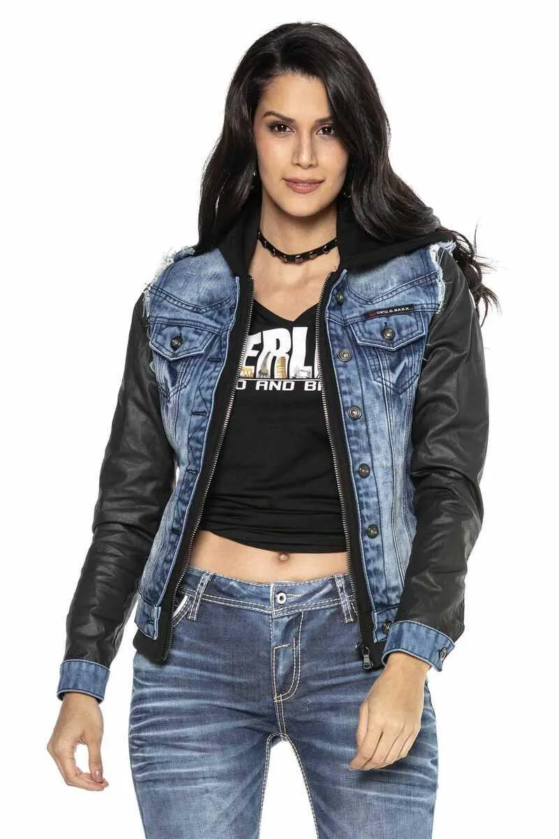 WJ184 Damen Jeansjacke in trendigem 2in1-Design