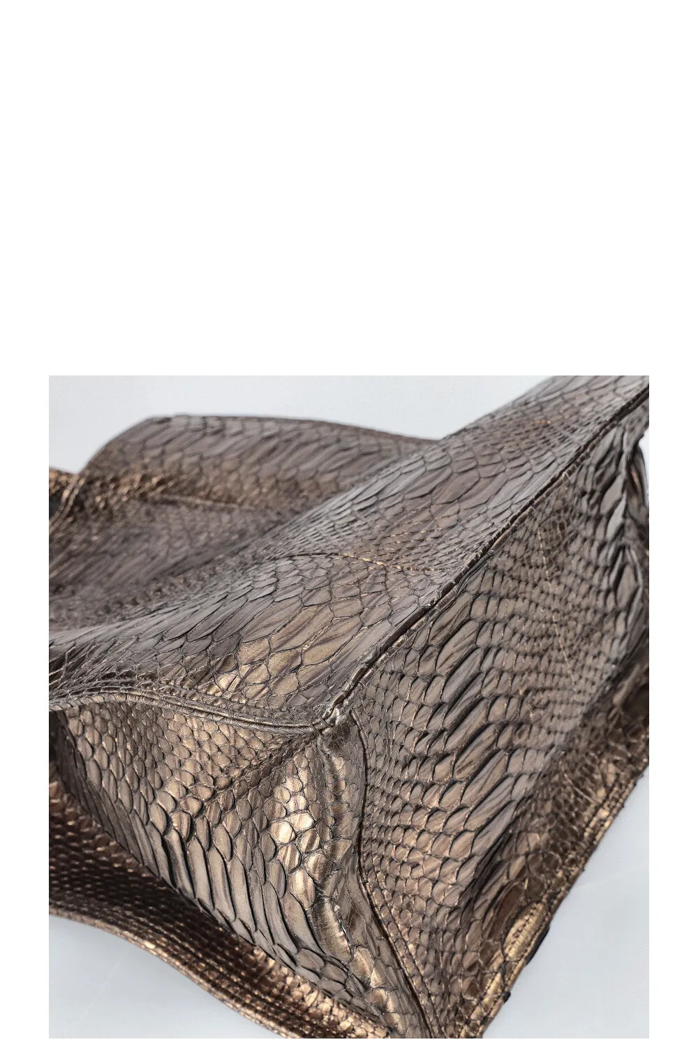 YSL Python Print Tote Bag Metallic